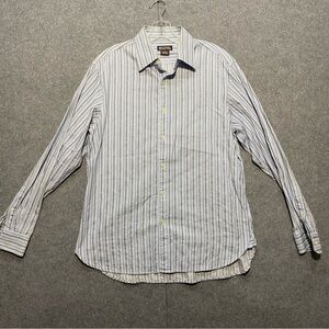 Michael Kors Blue and White Casual Button Down Shirt